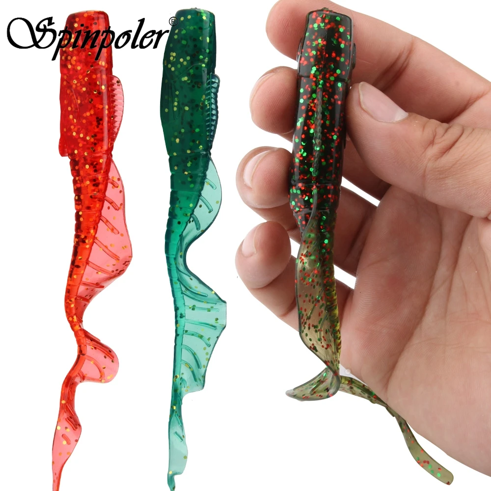 

Spinpoler 165mm 13g Soft Fishing Lure Twisted Tail Soft Worm Curly Tail Soft Maggots Grub Fishing Baits 3pcs/Lot