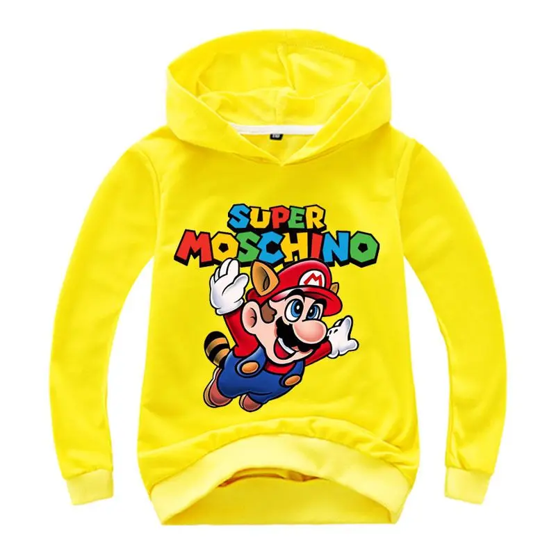 Classic cartoon Kids Boys Super Mario Playing 3D Print Sweatshirt Long Sleeve Game Hoodie Shirt For Girls Coat Jacket - Цвет: color at picture