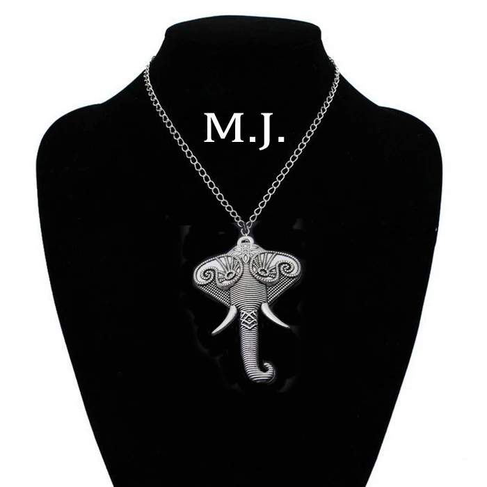 

Original Vintage Silver Elephant Necklaces Pendants For Men Retro Chain Big Pendant Necklace Women Jewelry Gift