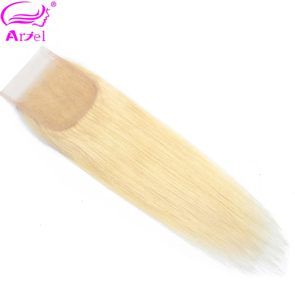 

ARIEL Blonde 613 Straight 100% Human Hair Closure 4*4 Lace Closure Free/Middle/Three Part Malaysian Remy Swiss Lace 20 22 Inch