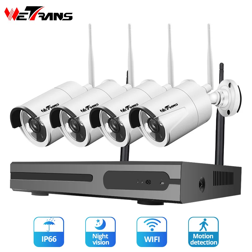 Камера видеонаблюдения Wetrans беспроводная домашняя камера безопасности IP Wifi NVR 1080P