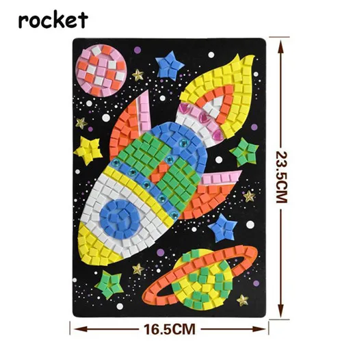 2020 Creative Kids Game DIY Kits 3D Mosaics Puzzle Stickers EVA Foam drawing Early Educational Toys For Kids Educational Toy 15