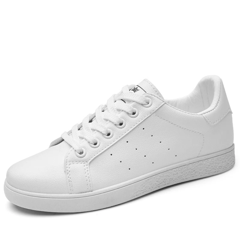 

MSFAIR 2019 Skateboarding Shoes White Flat With Canvas Shoes Woman Brand Genuine Leather Womens Sneakers Walking Sport Shoes
