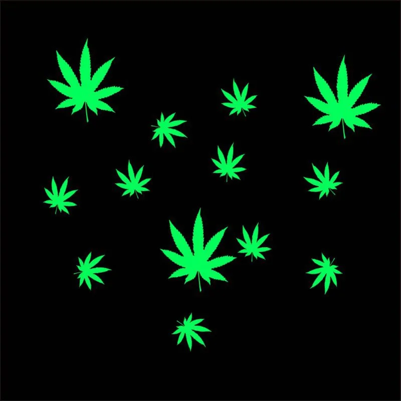 

Home Decor DIY Fluorescence Wall Sticker Glass Paste Maple Leaf WC Tree Flower Love Diamond Elk Print Stickers