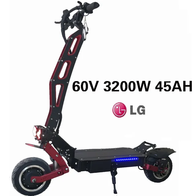 3200 Вт 60 в 80 км 95 км/ч 11 дюймов электрический скутер LG литиевая батарея алюминиевый сплав Kart 9 см Fat Tire складной электрический скейтборд - Цвет: 60V 3200W LG 45AH