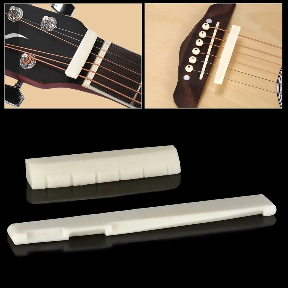 1 Set Professional Universal Acoustic Guitar Bridge + Bone Bridge Pins
