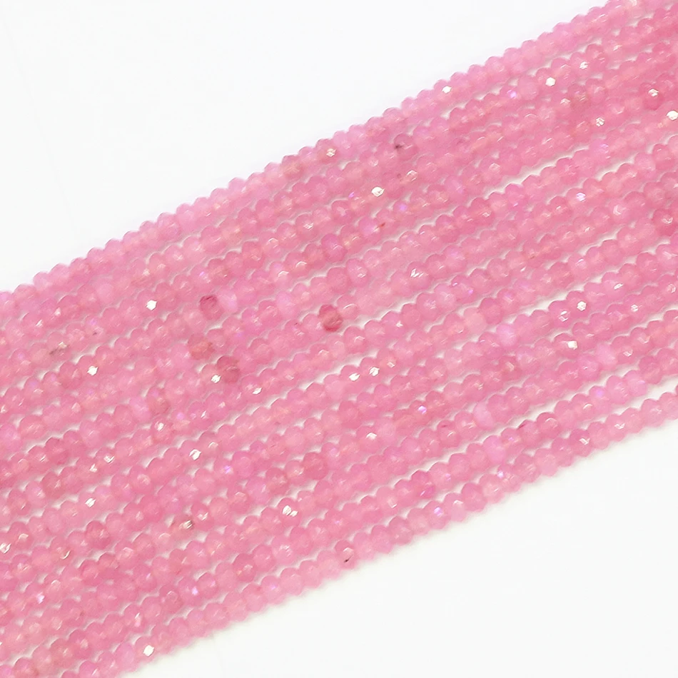 

Natural pink stripes stone crystal quartz 2x4mm faceted abacus rondelle loose beads fashion women spacer diy jewelry 15" B585