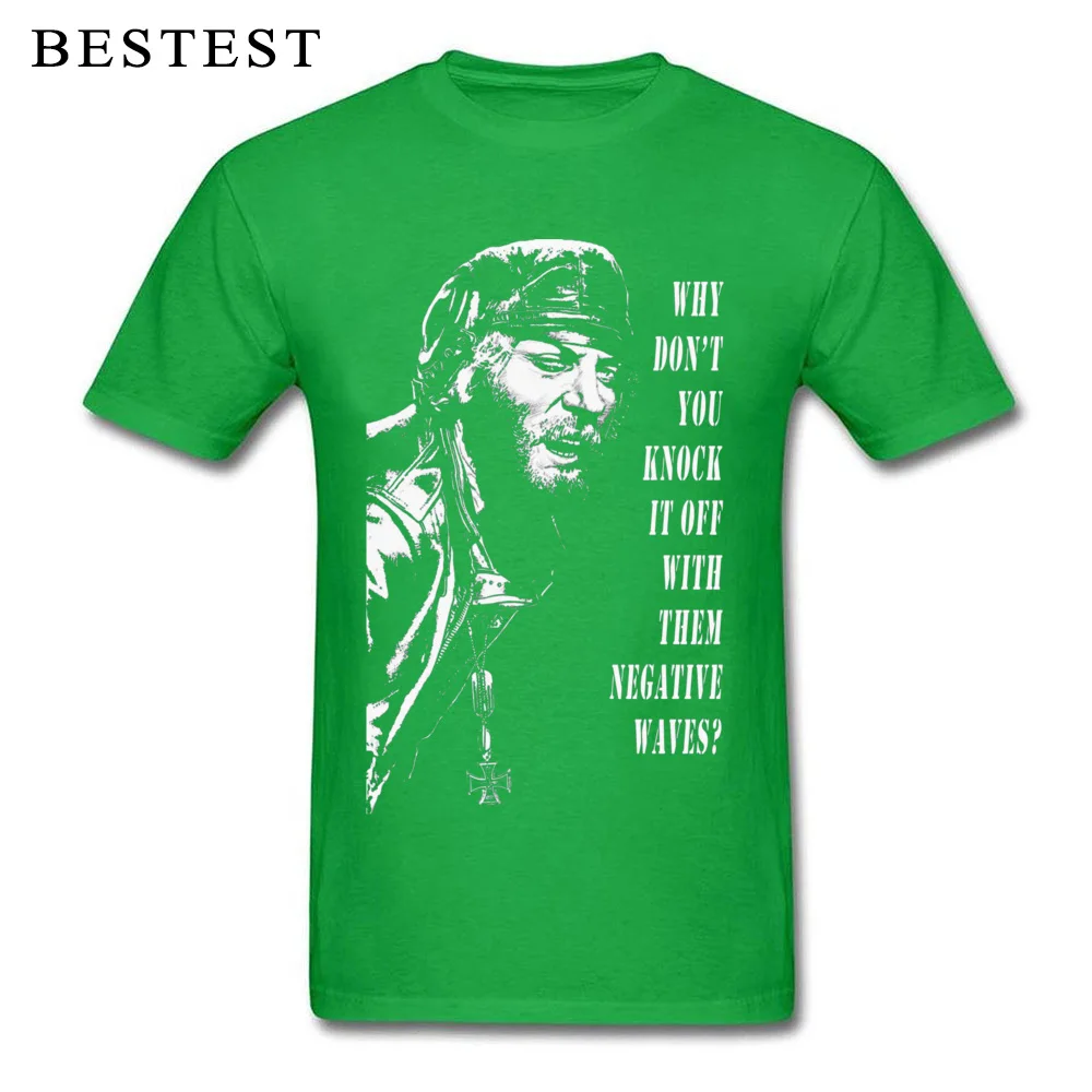 comfortable Short Sleeve T Shirt Summer Round Collar 100% Cotton Man T Shirts Europe comfortable Tee Shirts Designer Oddball Says white on colour 6555 green