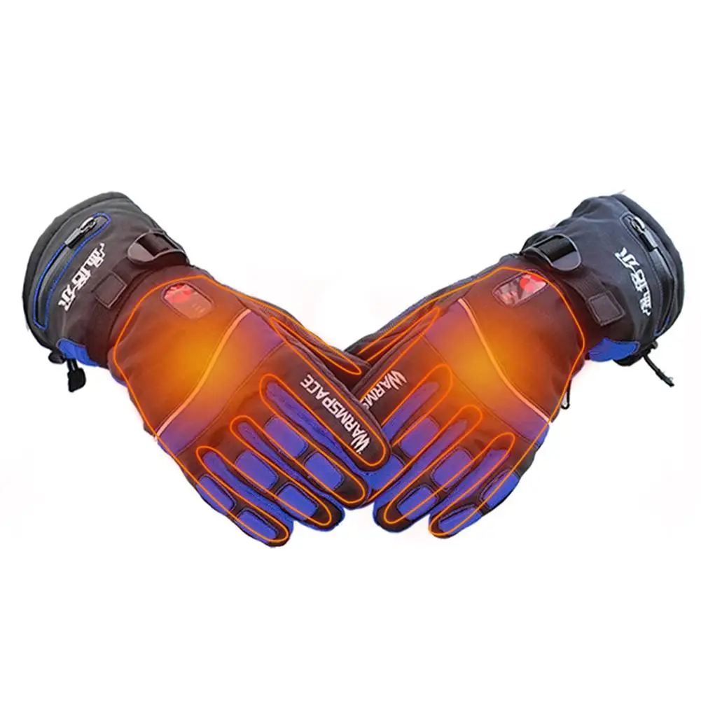 Наружные электрические лыжные перчатки, двухсторонние перчатки с подогревом, контроль температуры, перезаряжаемые водонепроницаемые перчатки