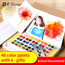 Превосходный Набор для рисования однотонного цвета воды с кистью, портативный пигмент водного цвета для студентов, товары для художников