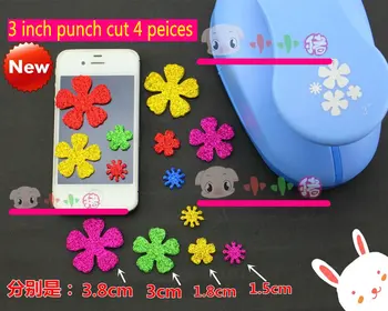 

free shipping 3 inch paper cutter to cut 4 peices eva foam punch craft punch for scrapbook for DIY handmade paper punch