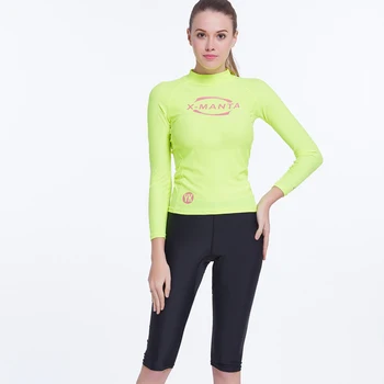 

2016 Long Sleeve Polyester & Spandex Women's Rash Guard Swimwear Women Slim Sunscreen Swimwear Rashguard Beach Diving Surf Shirt