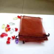 10*15 см 1000 шт коричневые подарочные пакеты для ювелирных изделий/свадьбы/рождества/дня рождения пряжи мешок с ручками упаковки органзы сумки