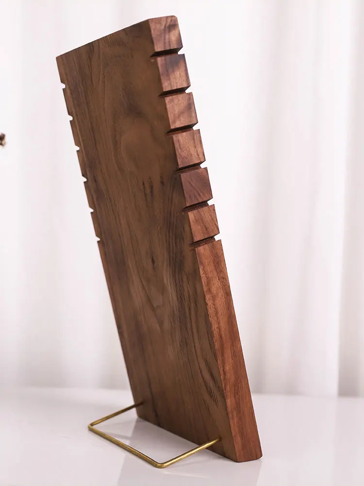  Black Walnut Wood Necklace Chain Pendant Display Holder Jewelry Display Stand Ring Display Holder