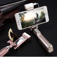 Añade bluetooth selfie stick con 360 grados led luz de relleno y espejo retrovisor, extensible Monopod para iphone, Teléfonos Inteligentes Android