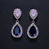 Emmaya-boucles d'oreilles zircon goutte d'eau en cristal pour femmes, bijoux de mariée, 3 couleurs rose et bleu, vente en gros, nouveau Style ► Photo 1/6