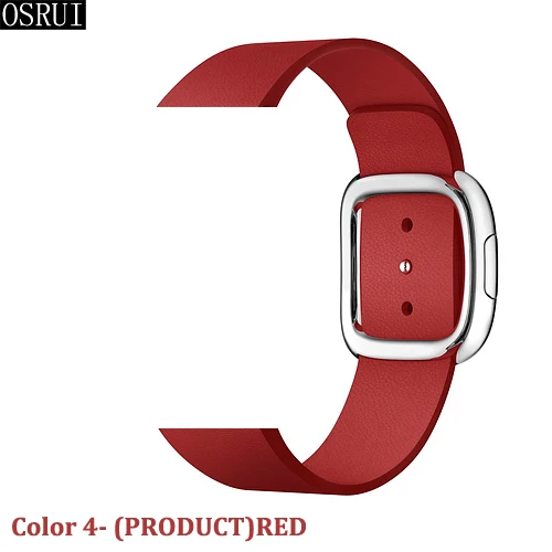 Современный Кожаный ремешок с пряжкой для Apple Watch 42 мм 38 мм 44 мм 40 мм correa iwatch band 4 3 2 1 браслет аксессуары для Apple watch - Цвет ремешка: 4- (PRODUCT)RED