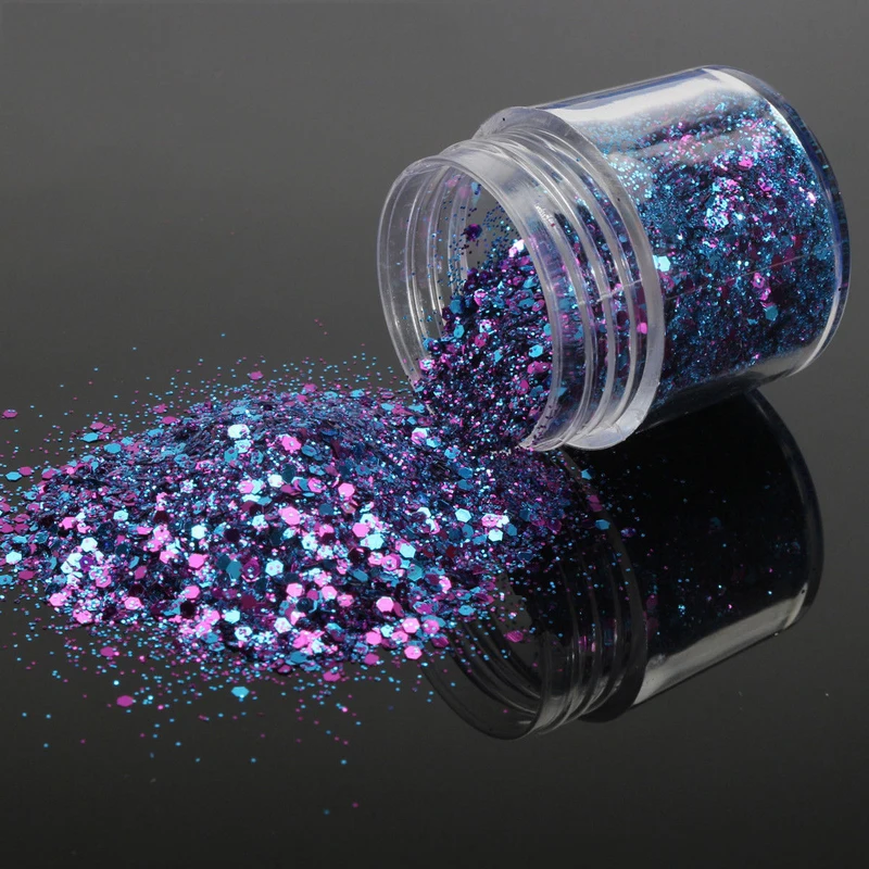Shellhard 5 Boxes/Set Chunky Glitter Powder Sequins Flake 10ml Nail Art Tips Decor Chunky Glitter Suitable For Face Eye Body