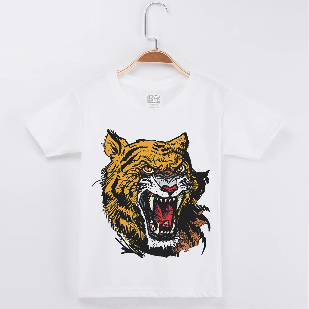 

New Fashion Kids Clothes Chidren T-shirts Bear/Tiger/Octopus Print Cotton Boys Chid Short Sleeves T Shirt Girls Tops Tee Unisex