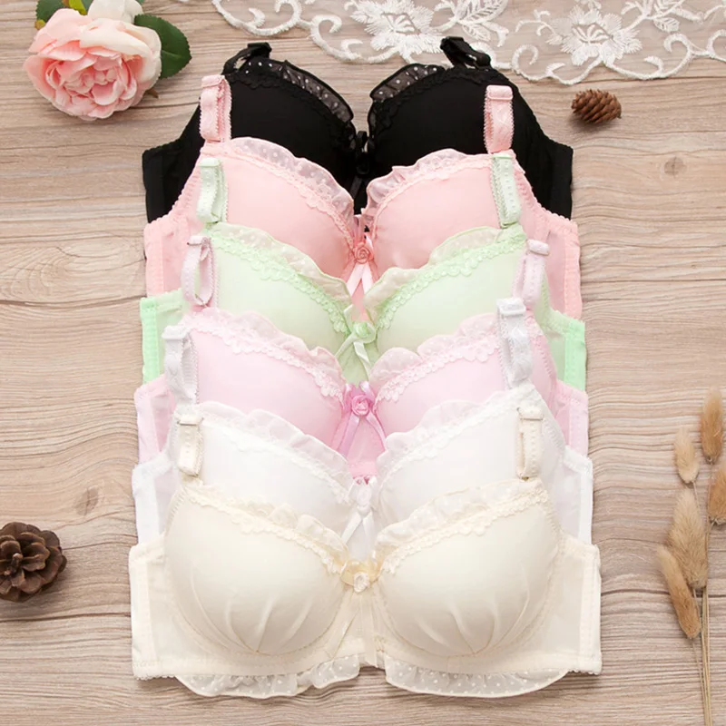 

Sexy Lace Push Up Bras For Women Small Breast Adjusted Straps Women Underwear Lace Bralette Bra Top Luxury Gift Girl 30-36 A B