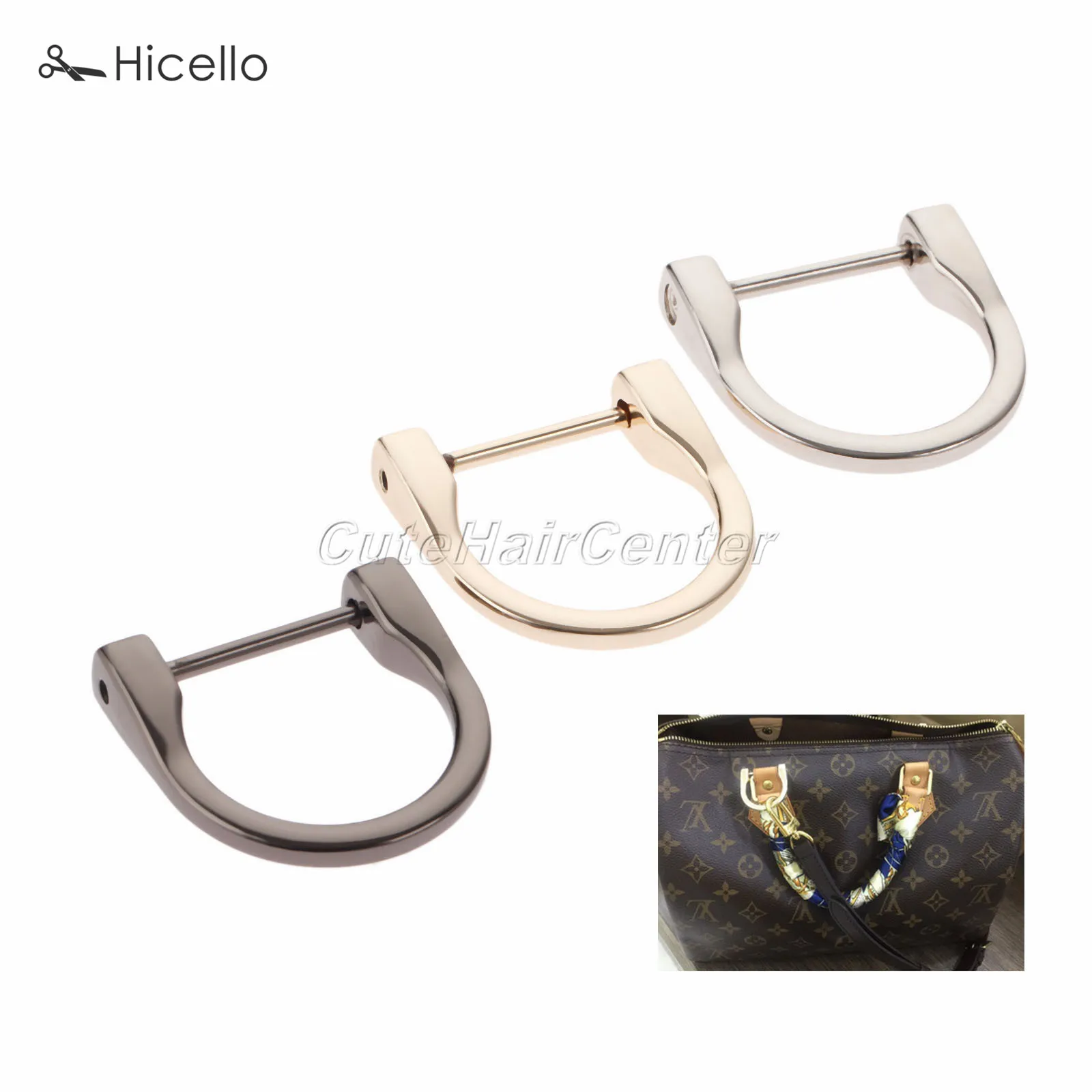 

2PCS D Rings Buckles with Removable Screw Zinc Alloy 25MM(ID) Dee-Ring Luggage Accessories Leather Bags 3 color Hicello