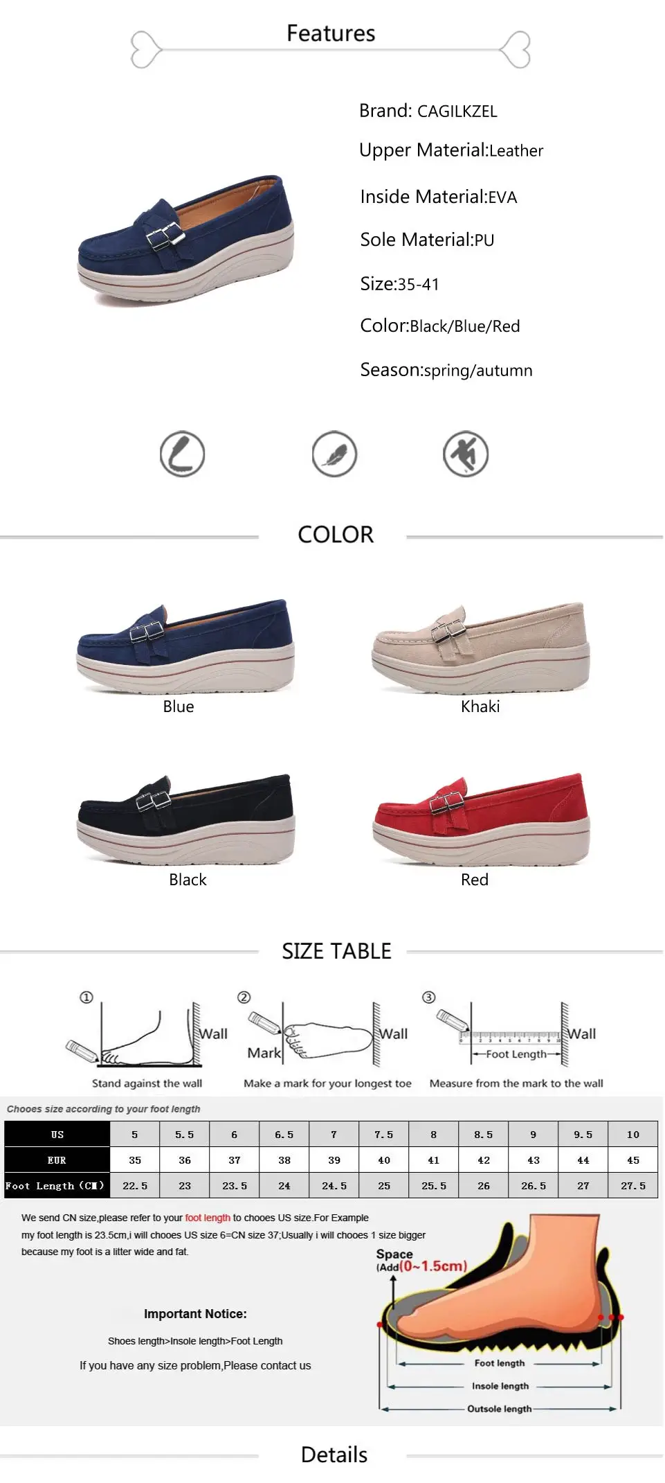 New Fashion Women Flat Shoes Genuine Leather Loafers Shoes Woman Slip-on Flats Ladies Platform Wedge Shoes creepers (2)