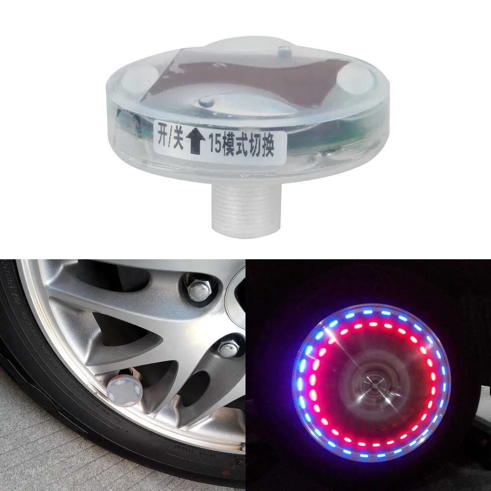 

2pc/lot Solar Power Car/ Bike/ Motorcycle Colorful LED Flash Light Wheel Tyre Tire Lamp Decoration Light Cap with Motion Sensors