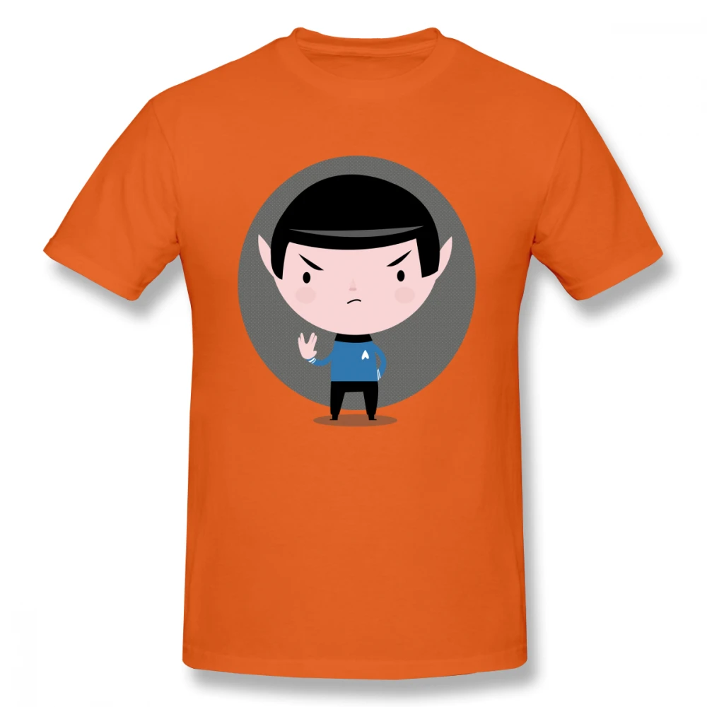 Ретро Звезда Treck Spock Vulcan Salute Футболка мужская из чистого хлопка модная одежда с круглым вырезом Модная Большие размеры новое поступление - Цвет: Оранжевый