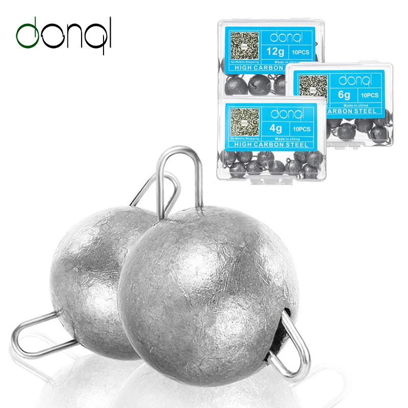 

DONQL 10pcs/lot Jig Head Lead Deep Water Bullet Weight For Fishing Hook Soft Worm Lure 2g-18g Carp Fishing Accessories Tackle
