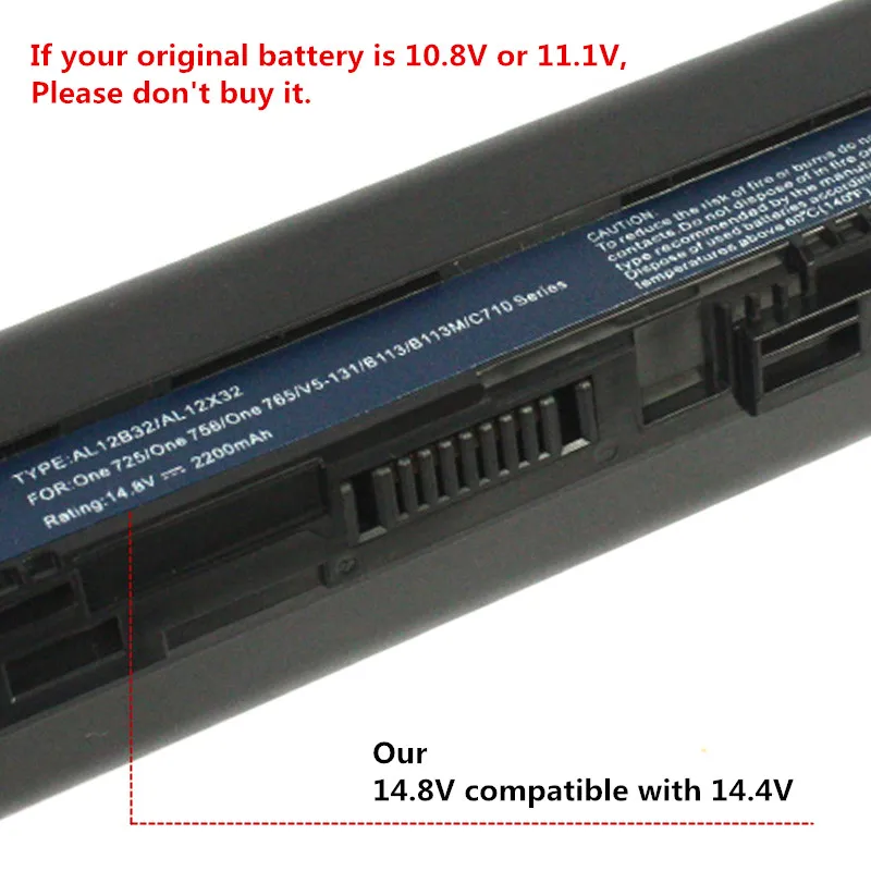 Аккумулятор для ноутбука Acer Aspire One 14 8 756 TravelMate B113 B113M V5 171 C7 C710 AL12X32 AL12A31 AL12B31 AL12B32 725