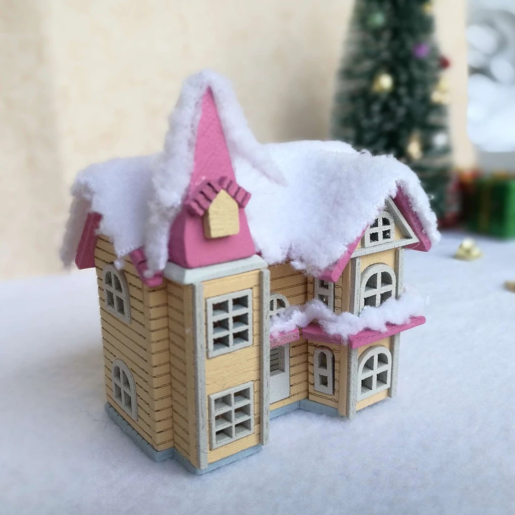 Fairy Tale Cottage 1:12 Scale Dollhouse Miniature DIY Mansion Double Attic Assembly Doll House with Furniture and Accessories