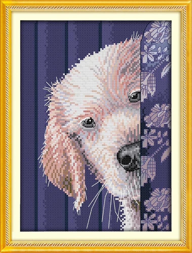 A dog At a glance Canvas DMC Counted Cross Stitch Kits printed Cross