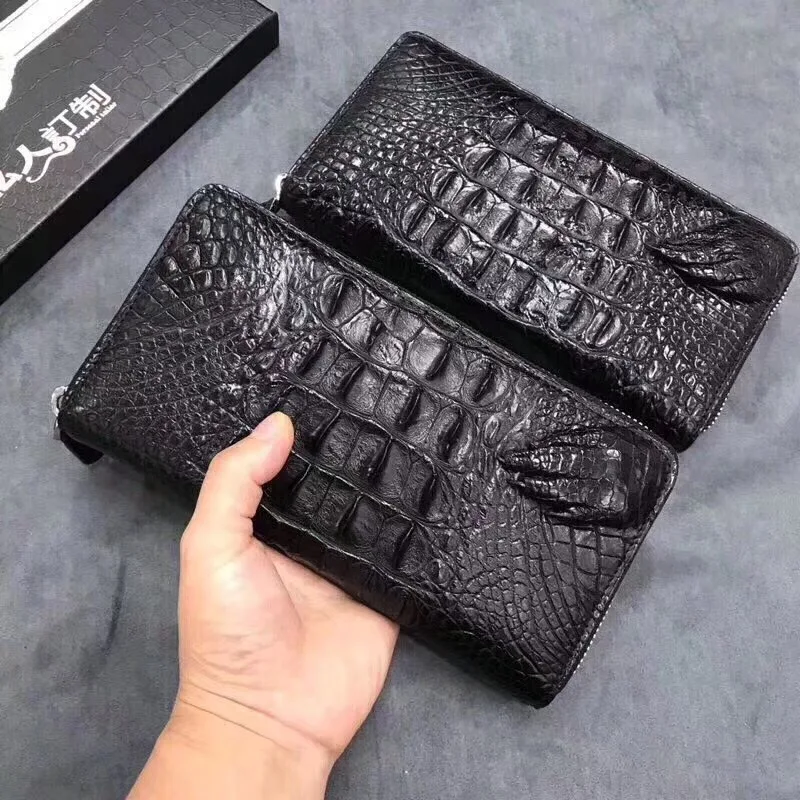  Men's Wallet Red Alligator Belly Leather Double Side Genuine  Crocodile Exotic Leather Handmade Luxury Wallet Flip-out ID Window RFID  Blocking Classic Multiple Card Slots Birthday Gift : Clothing, Shoes &  Jewelry