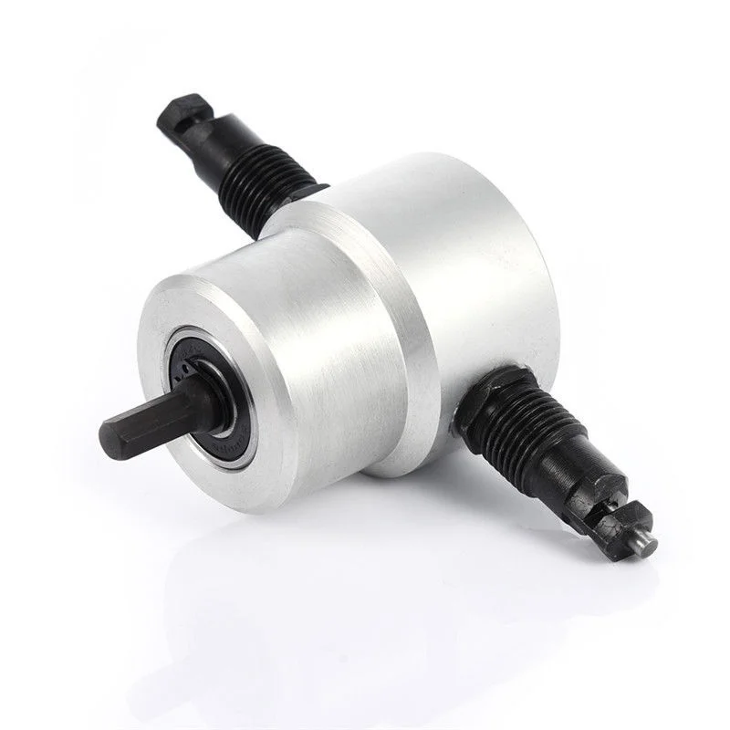 

New Double Head Metal Sheet Cutter Drill Attachment 360 Degree Rotating Cutting Head For Cutting Plate Stainless Steel