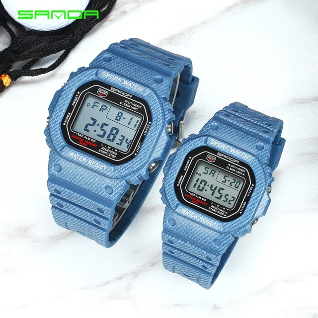 2018 Sanda Sport Watch Men Women Denim Color Watchband Waterproof Couple Unique 2018 Sanda Sport Watch Men Women Denim Color Watchband Waterproof Couple Unique
