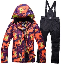 Women and men couple clothes Ski Suit Winter Sports Outdoor Jackets Snowboard Female Snow Ski Jacket Sets Pants Free Shipping