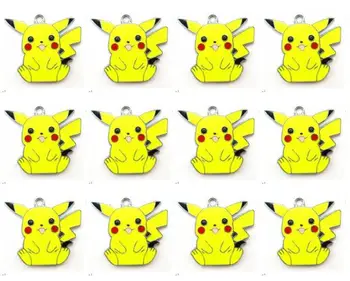 

50 pcs Cartoon Japanese Anime yellow necklace Metal Charms Pendants DIY Jewelry Making Party Gifts