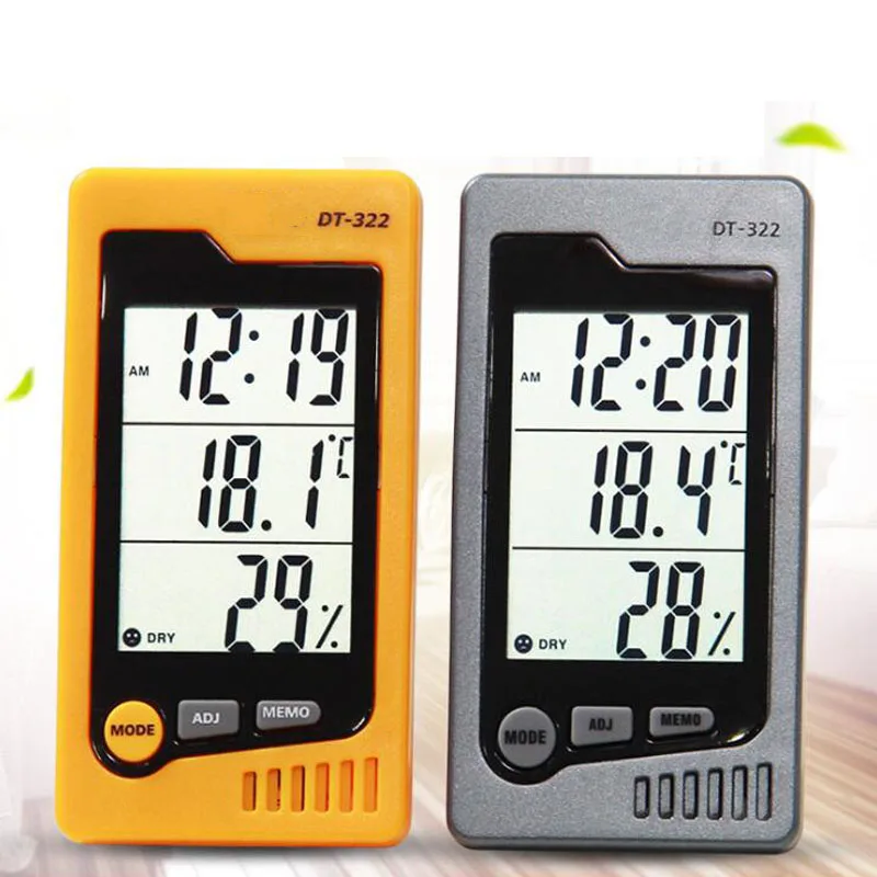 

Indoor Thermometer Hygrometer LCD Electronic Digital Display Wet And Dry Thermometer Clock Weather Station Tester
