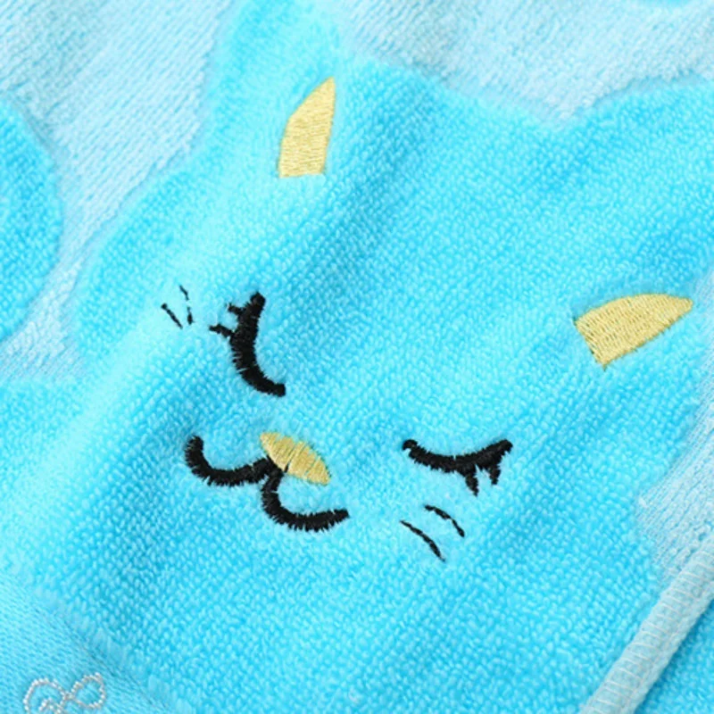 Маленькое полотенце с музыкальными нотами из бамбукового волокна, мягкое полотенце с музыкальной кошкой, детское жаккардовое/Вышитое шерстяное полотенце