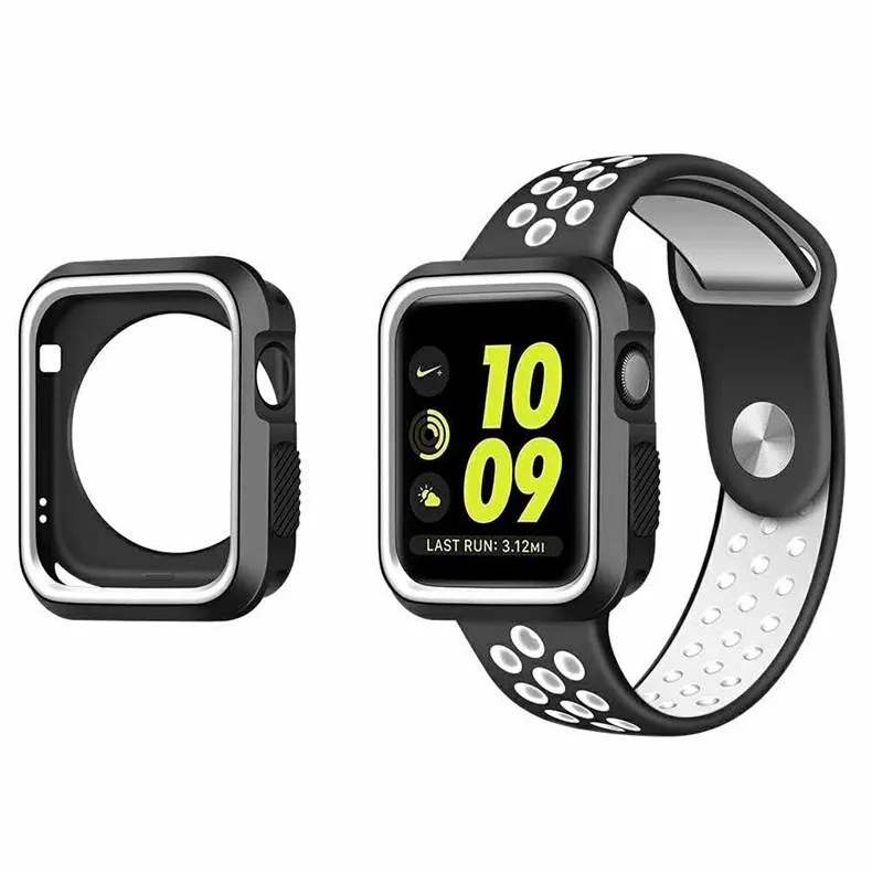 Ремешок для спортивных часов для apple watch band 42 мм 38 мм apple watch 4 3 case iwatch band 42 мм/38 мм 44 мм 40 мм correa pulseira Защитная крышка