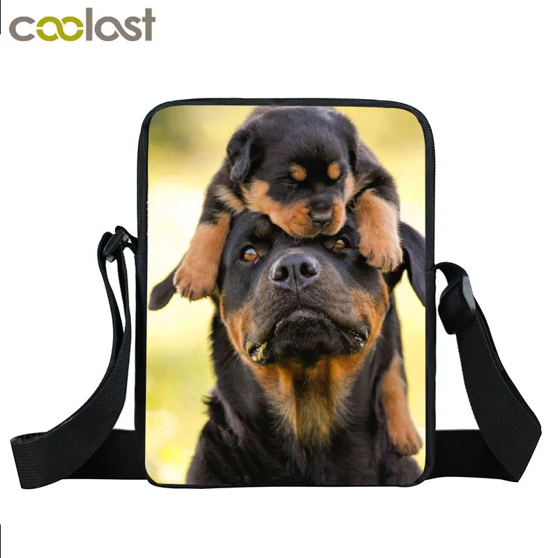 العلامة التجارية الكلب لابرادور rottweiler الحدود كوليس حقيبة المرأة البسيطة رسول حقائب السفر حقيبة الكتب أفضل هدية للأطفال الفتيات