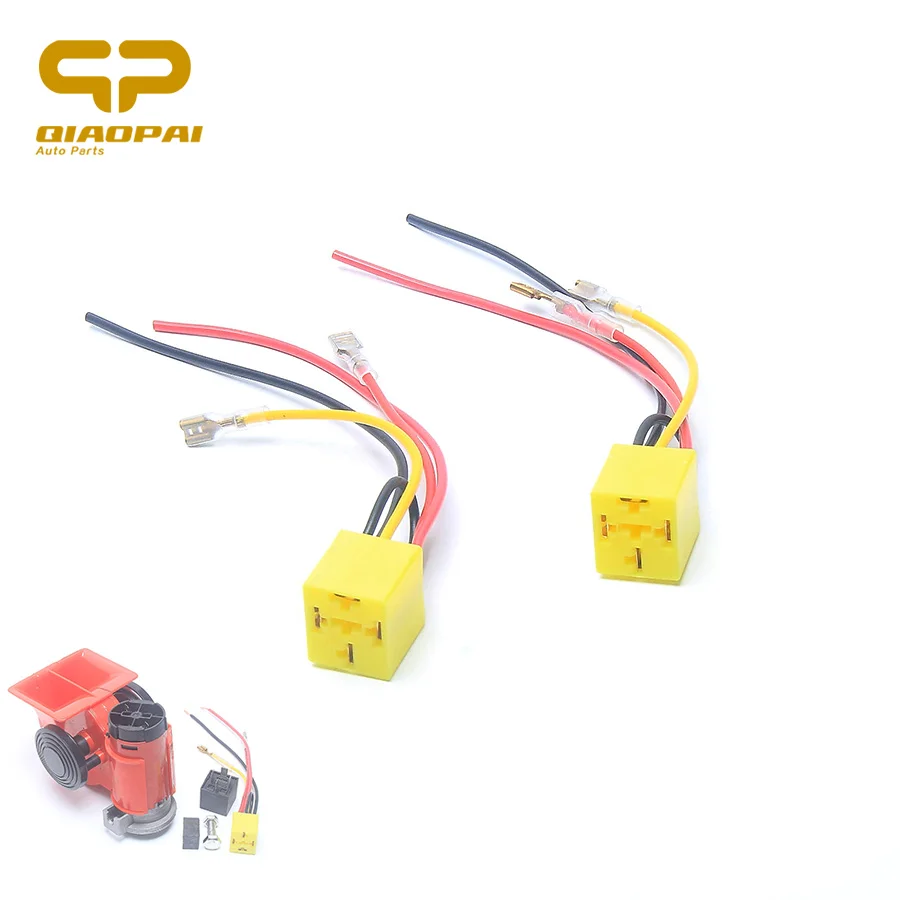 Us 5 85 12 Off 1 Pair Relay Socket Motorcycle Car 12v 24v Air Horn Relay Socket Plug Modified Scooter 4pin Relay Base Disc Horn Wire