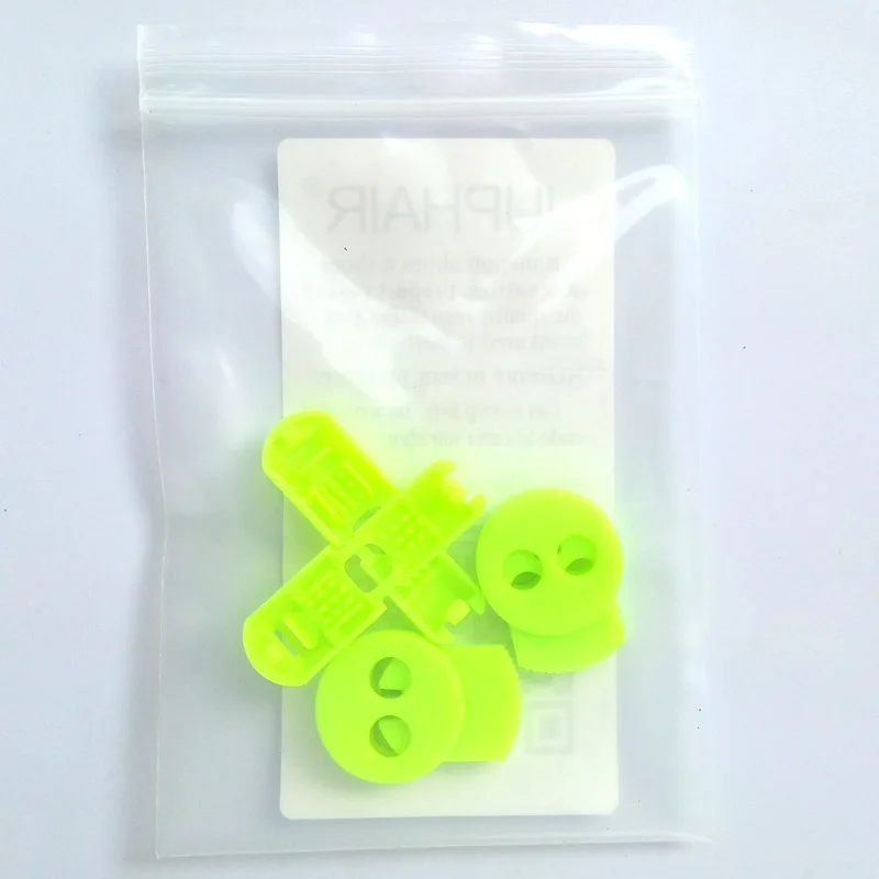 JUP1-50 Sets Fluorescent Green Buckle Elastic Shoes Buckles Decorative Buckles Child Adult No-tie Shoelace Never Tie Laces Again