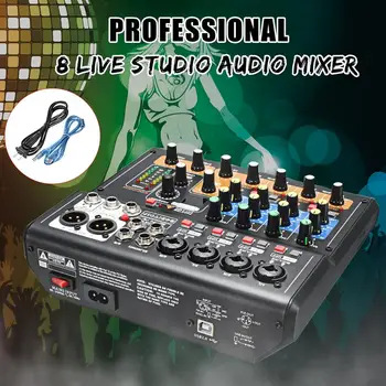 

LEORY USB 8 Channels Mixing Console Audio Studio Digital Mixer With USB16 DSP Effect 48V For Karaoke Live Professional