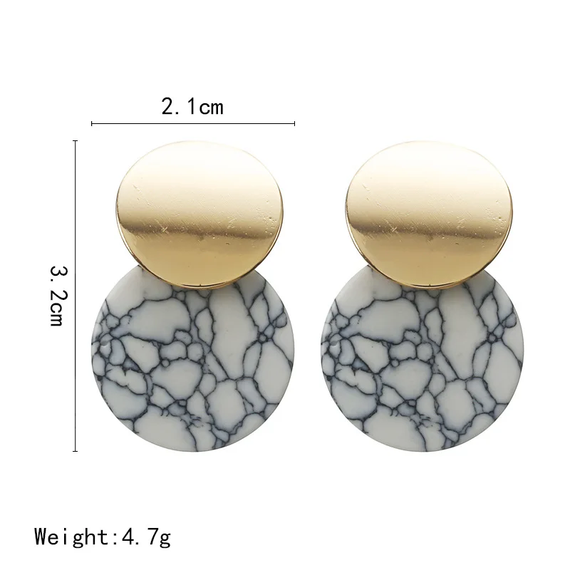 Aretes новые Oorbellen серьги Brinco настоящие серьги простые геометрические длинные сережки из мраморной сосны оптом антиаллергенные