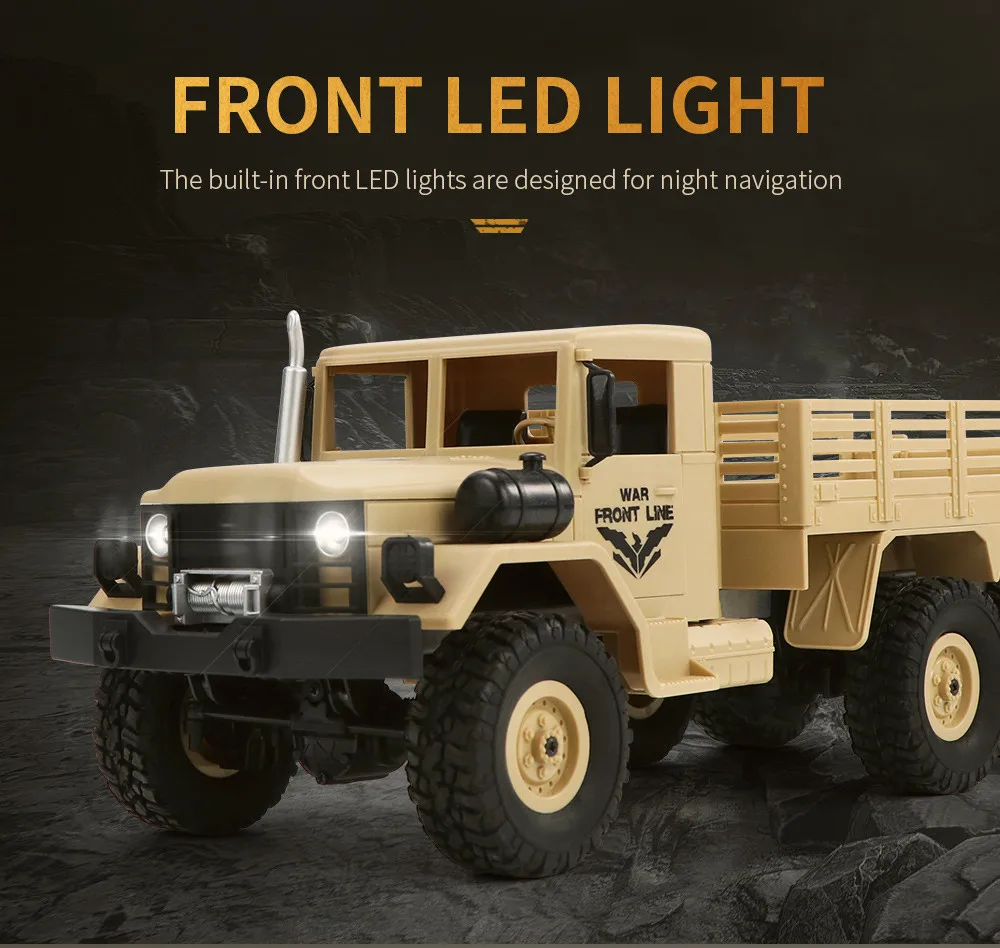 

JJRC Q63 RC 1:16 2.4G Remote Control 6WD Tracked Off-Road Military Truck Car RTR Standard Steering System