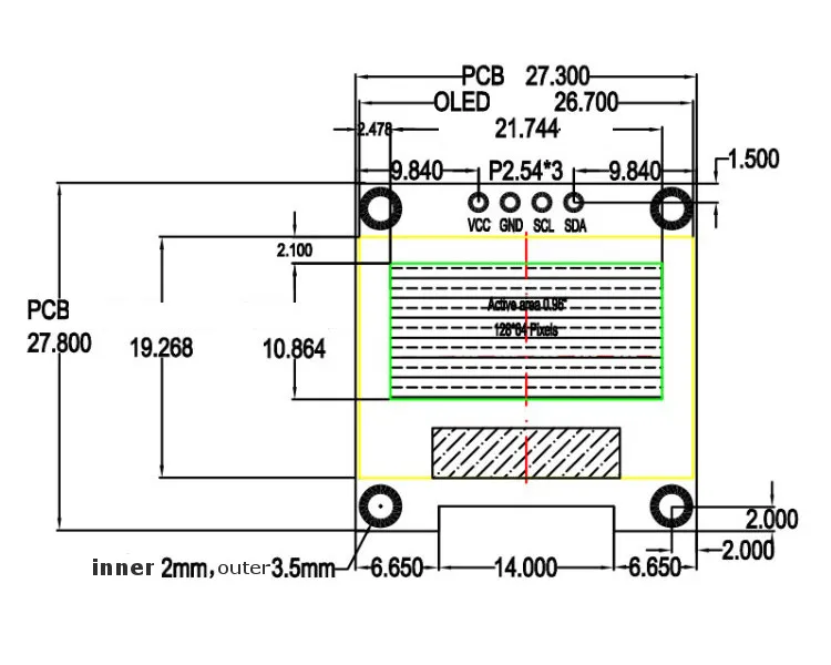 0,96 дюйма 4Pin синий желтый IIC I2C OLED Дисплей с Экран Защитная крышка для Arduino