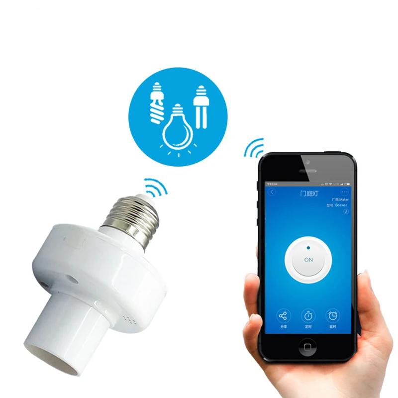 

POTENCO Fitting E27 Lamp Holder Voice Control Light Bulb Socket Aluminium Profile Lamp Base Lights Accessories Douille Ampoule