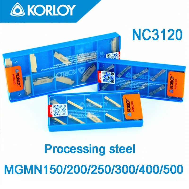 

NC3120-MGMN150-MGMN200-MGMN250-MGMN300-MGMN400-MGMN500 10pcs/set Processing steel KORLOY CNC carbide insert Free shipping