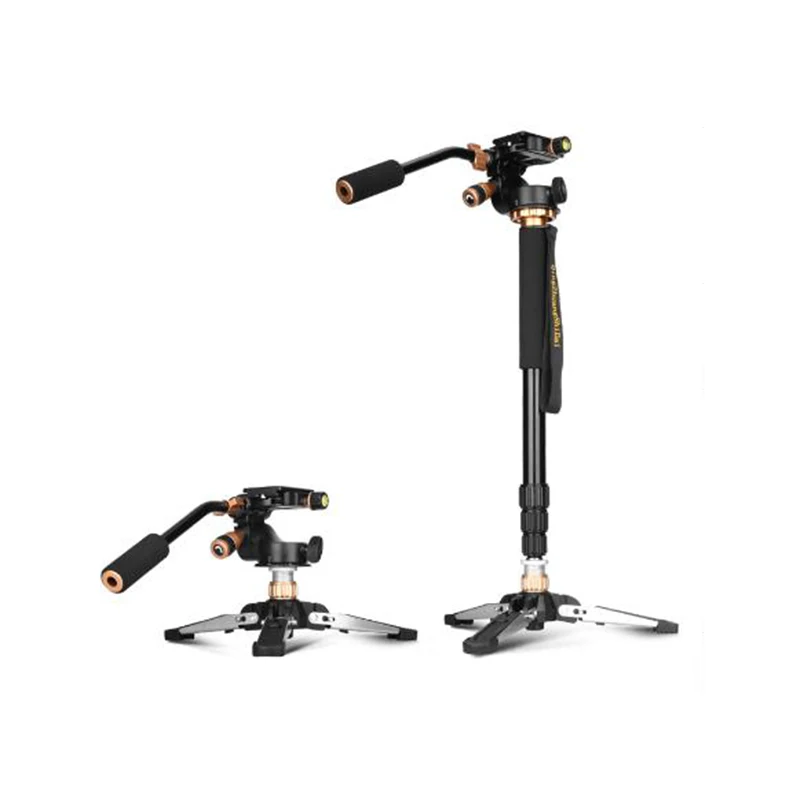 QingZhuang Camera Portable Professional DSLR Q168S Monopod Tripod &monopod Stand Base with head